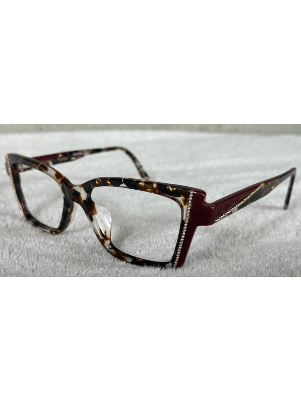 GLEMAUD X TURA VGO007 TOR Women’s Square Tortoise Ruby Eyeglass Frames 58-18-155